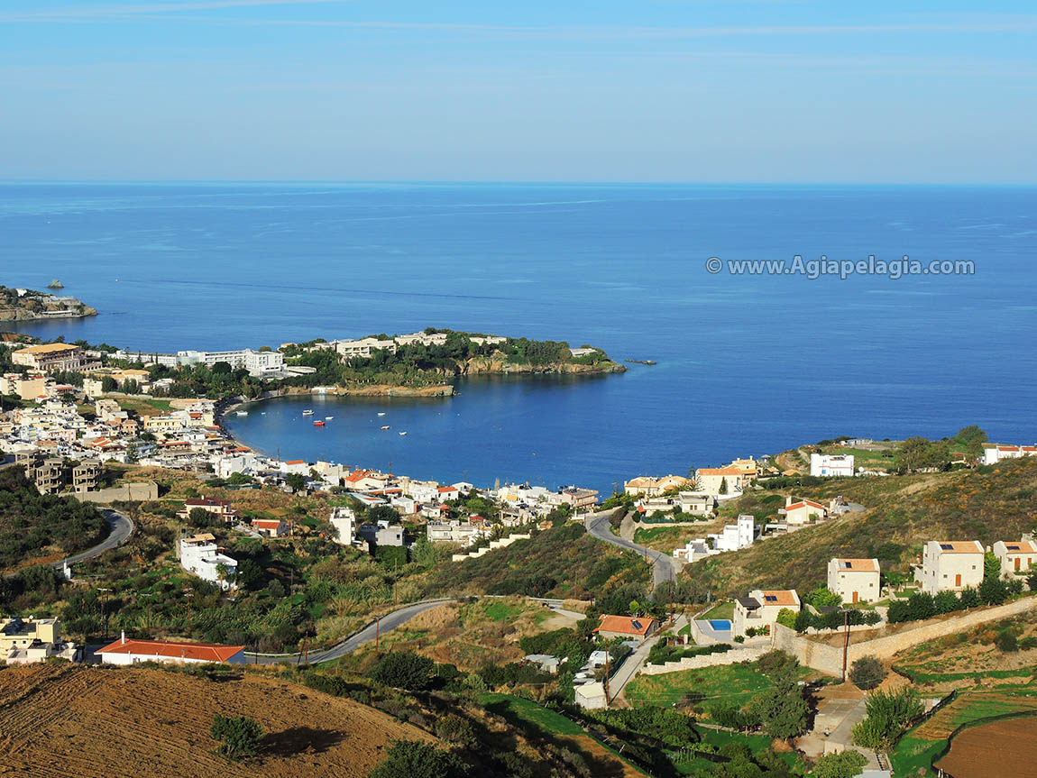 Agia Pelagia village - panoramic view of the village and the beach of Agia Pelagia from the hills