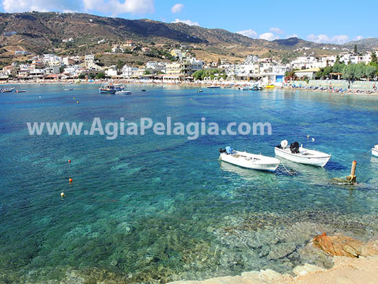 view of the beach of Agia Pelagia - panoramic photo