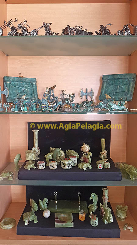 Cretan alabaster souvenirs - Minoas Shop in Agia Pelagia