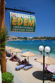 EDEM restaurant on the beach of Agia Pelagia