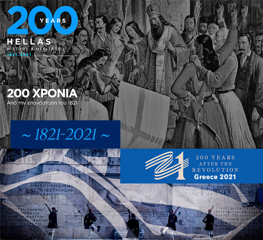 200 Years Anniversary of the Greek Independence War Revolution 1821 - 2021