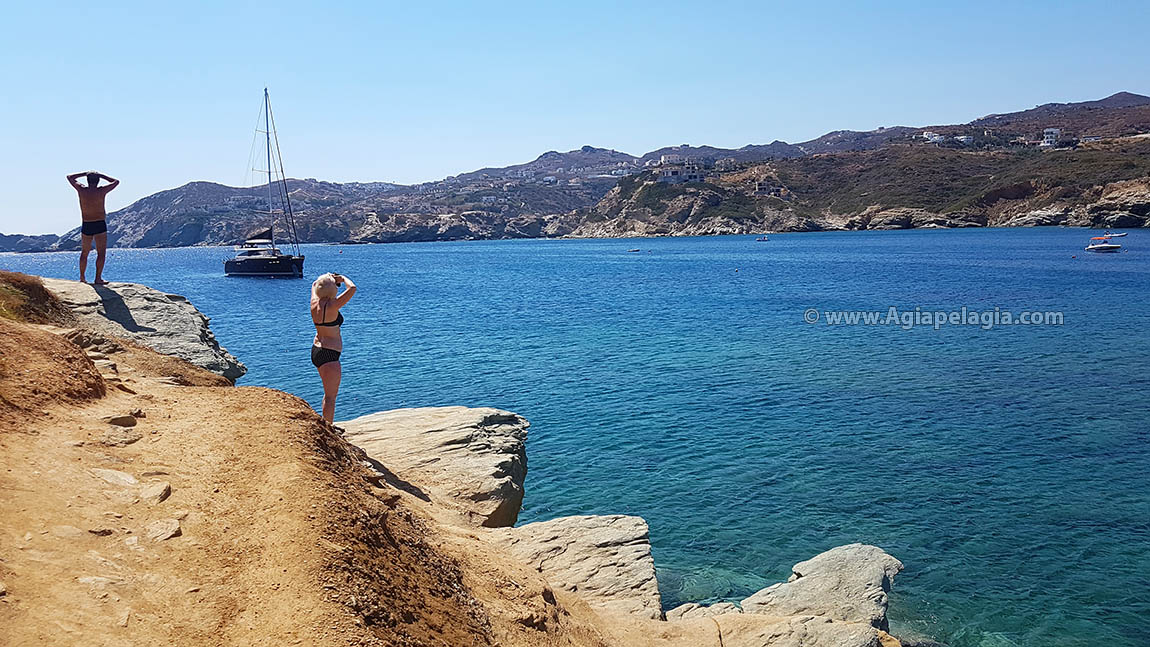 the clifs of the beach of Agia Pelagia on Crete island