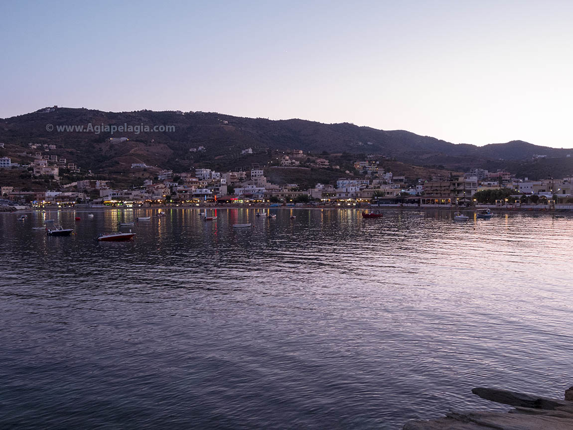 night view of Agia Pelagia beach