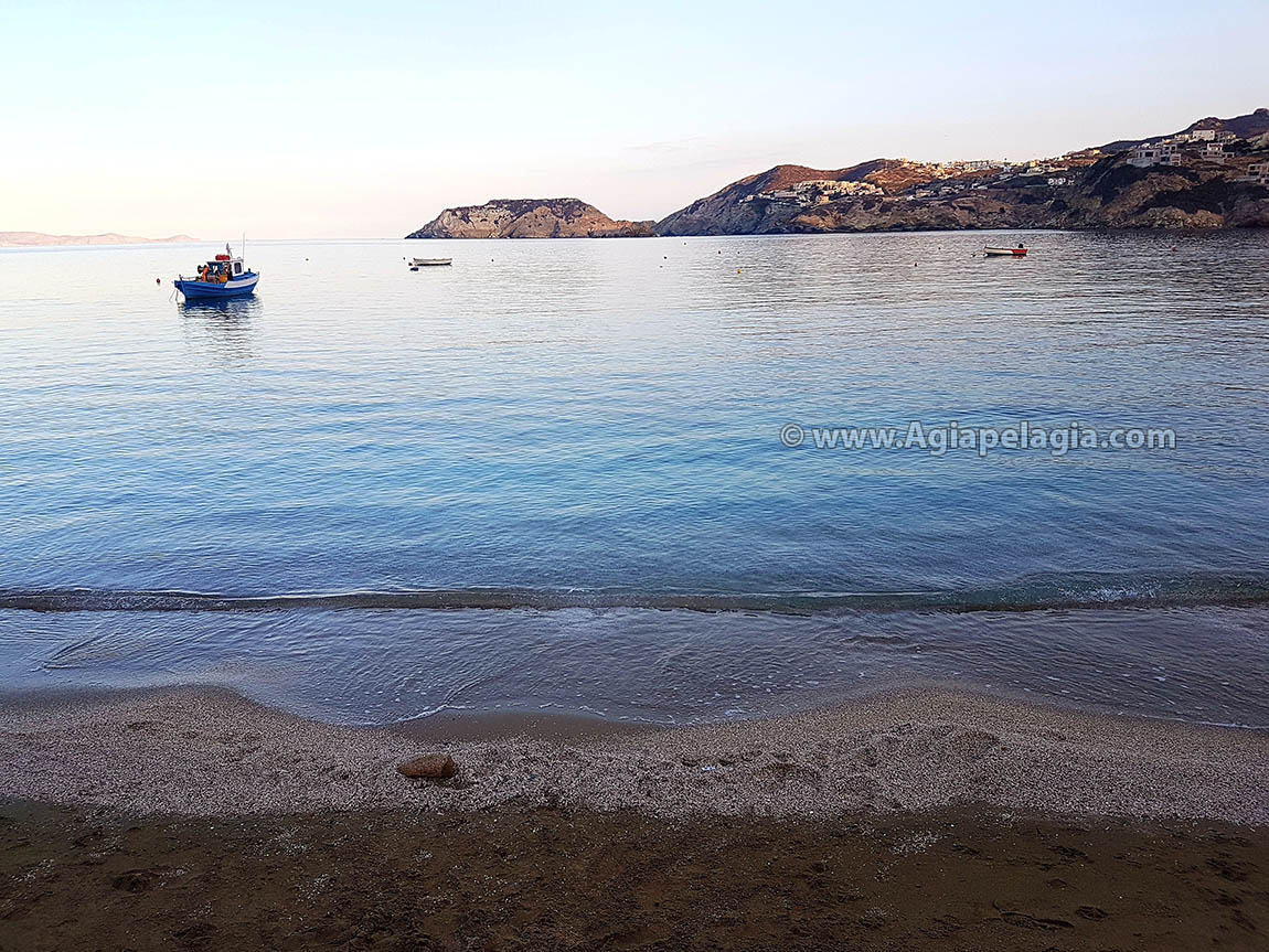 sunset in beach of Agia Pelagia Crete