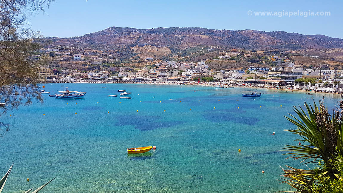 the beach of Agia Pelagia on the island of CRETE GREECE