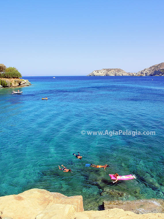 the beach of Fylakes in Agia Pelagia Crete