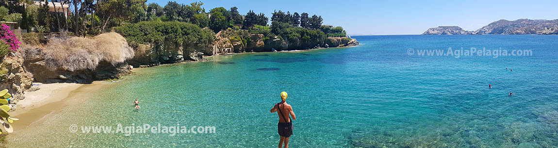 the beach of Fylakes in Agia Pelagia on the island of Crete