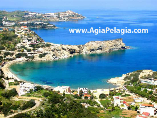 Panoramic view of Agia Pelagia holiday resort