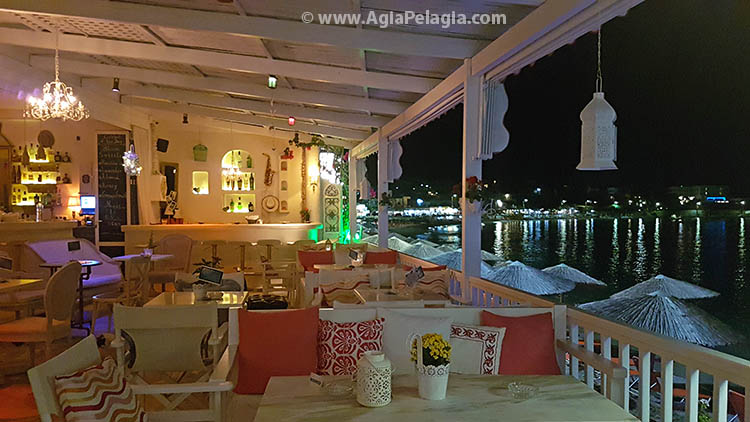 Bloom Cocktail Bar on the beach of Agia Pelagia