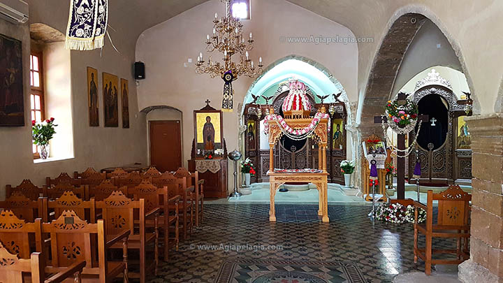 The inside of the Greek Orthodox Church of Agia Pelagia (Monastery of Agia Pelagia)
