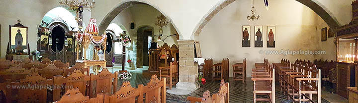 The inside of the church (Monastery) of Agia Pelagia Crete