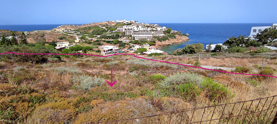 Land plot for sale by the owner in Mononaftis beach Agia Pelagia Crete Greece