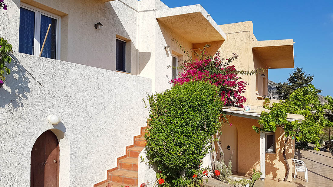 Villa property for sale by the owner in Agia Pelagia Crete - outside view of the building for sale