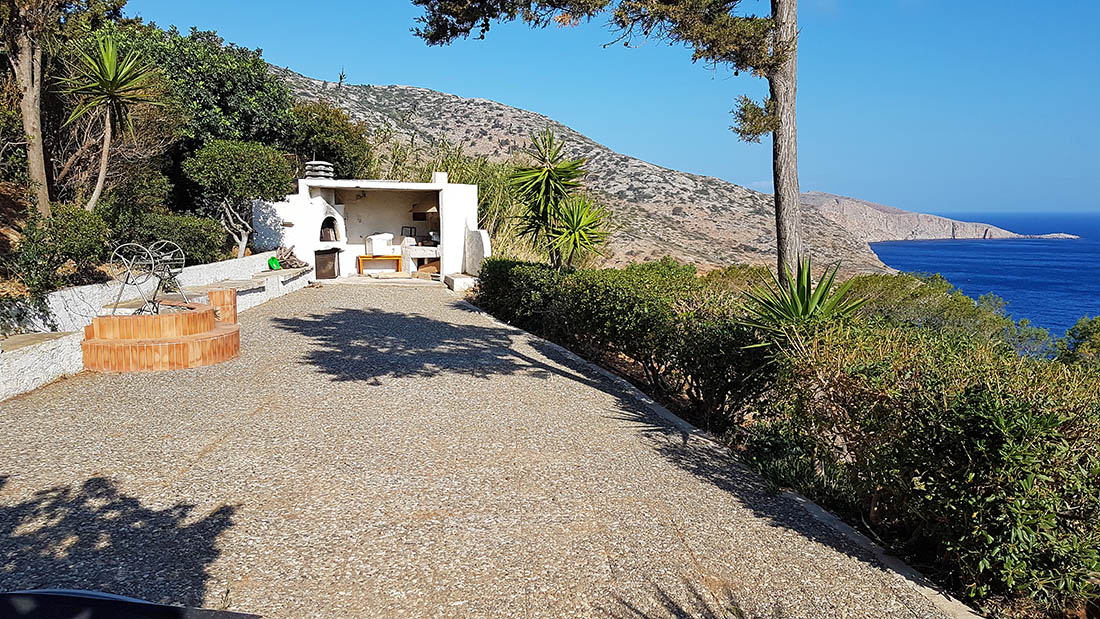 Villa property for sale by the owner in Agia Pelagia Crete - the property garden