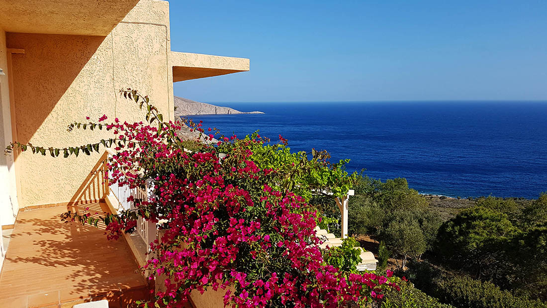 Villa property for sale by the owner in Agia Pelagia Crete - the amazing sea view from our villa for sale