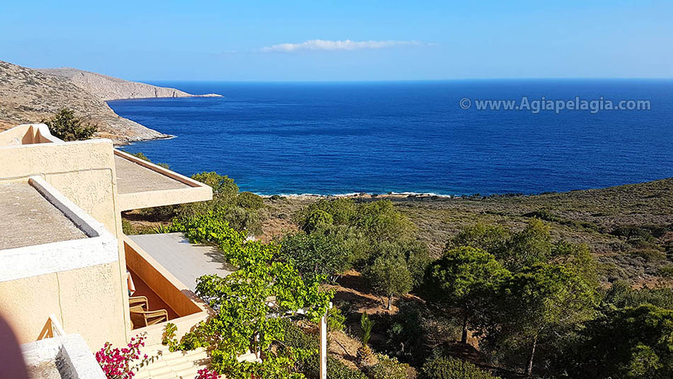 Villa and 5 houses property with large land plot for sale by the owner in Agia Pelagia Crete