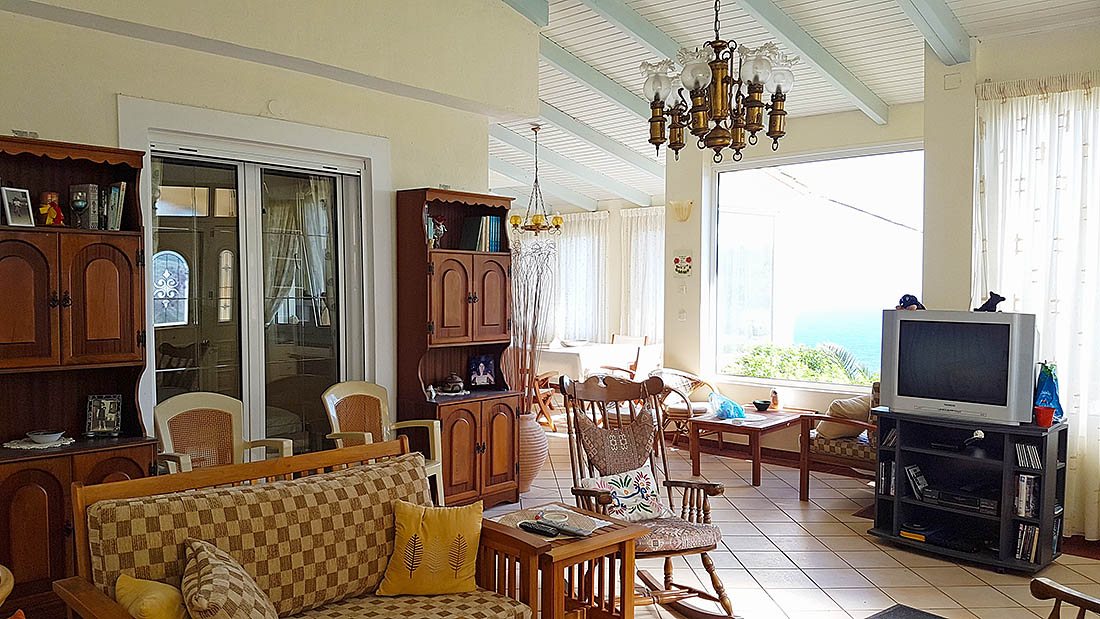 Villa property for sale by the owner in Agia Pelagia Crete - the spacious living room of the villa
