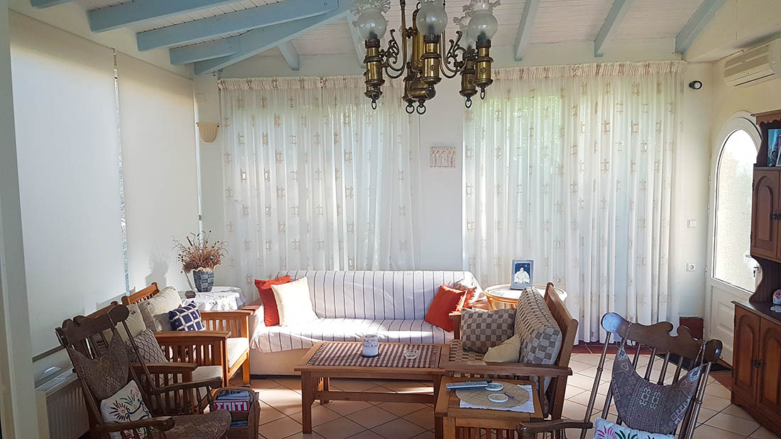 Villa property for sale by the owner in Agia Pelagia Crete - the living room in the villa