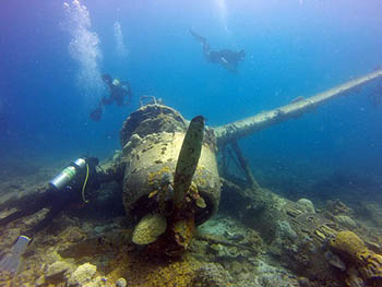 scuba diving Agia Pelagia Crete seaplane