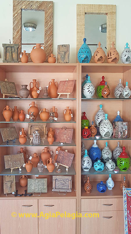 Modern greek ceramics souvenirs