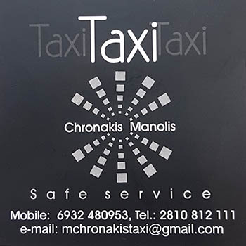 Taxis in Agia Pelagia - taxi tours Chronakis Manolis
