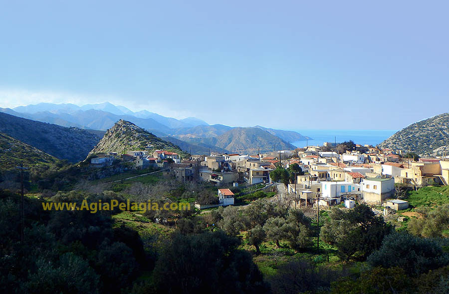 Achlada village (Agia Pelagia) Crete - panoramic view