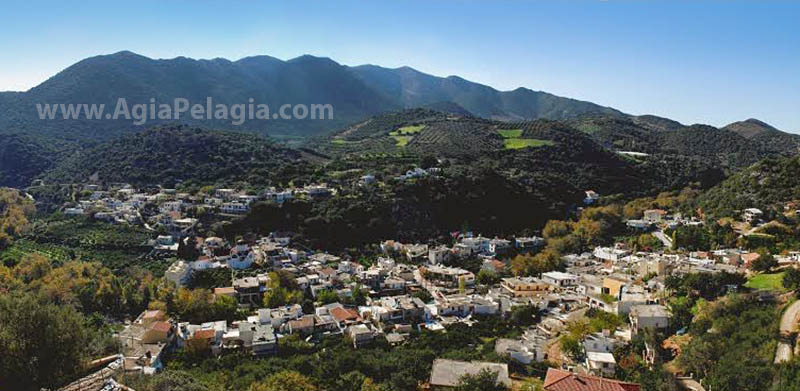 aerial view of the Fodele village valey on Crete